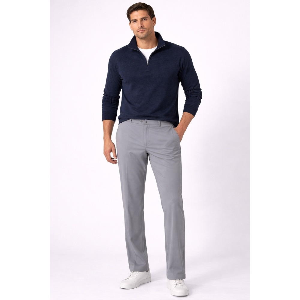 Bonobos Mens Performance Pants Grey XL Regular Elastic Back Waist Chino Trousers